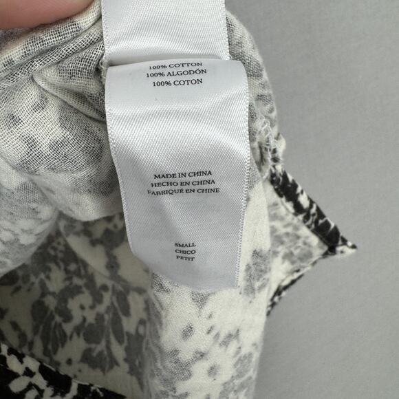 Rails Magnolia Cameo Floral Top Womens Small Black Button Front Gauze Shirt Boho - Picture 10 of 11